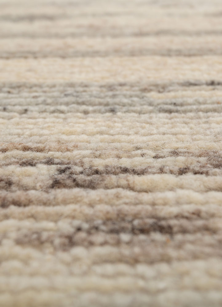blythe beige and brown afghan wool hand knotted Rug - CloseUp