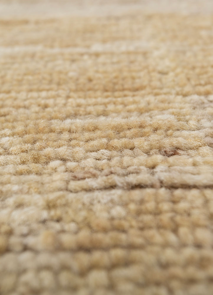 manifest gold afghan wool hand knotted Rug - CloseUp