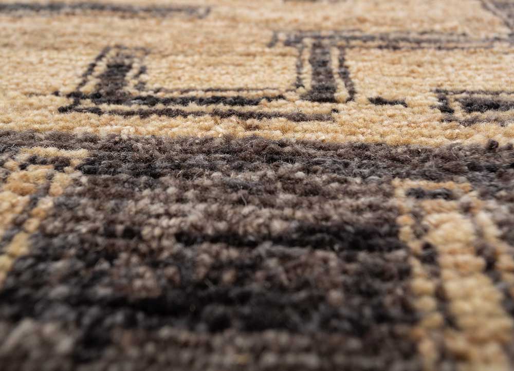 manifest blue afghan wool hand knotted Rug - CloseUp