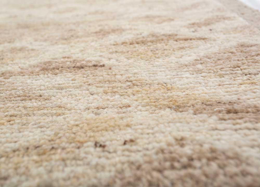 manifest beige and brown afghan wool hand knotted Rug - CloseUp