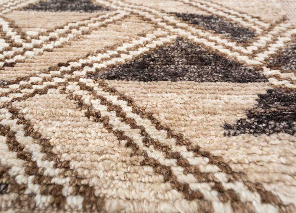 manifest blue afghan wool hand knotted Rug - CloseUp