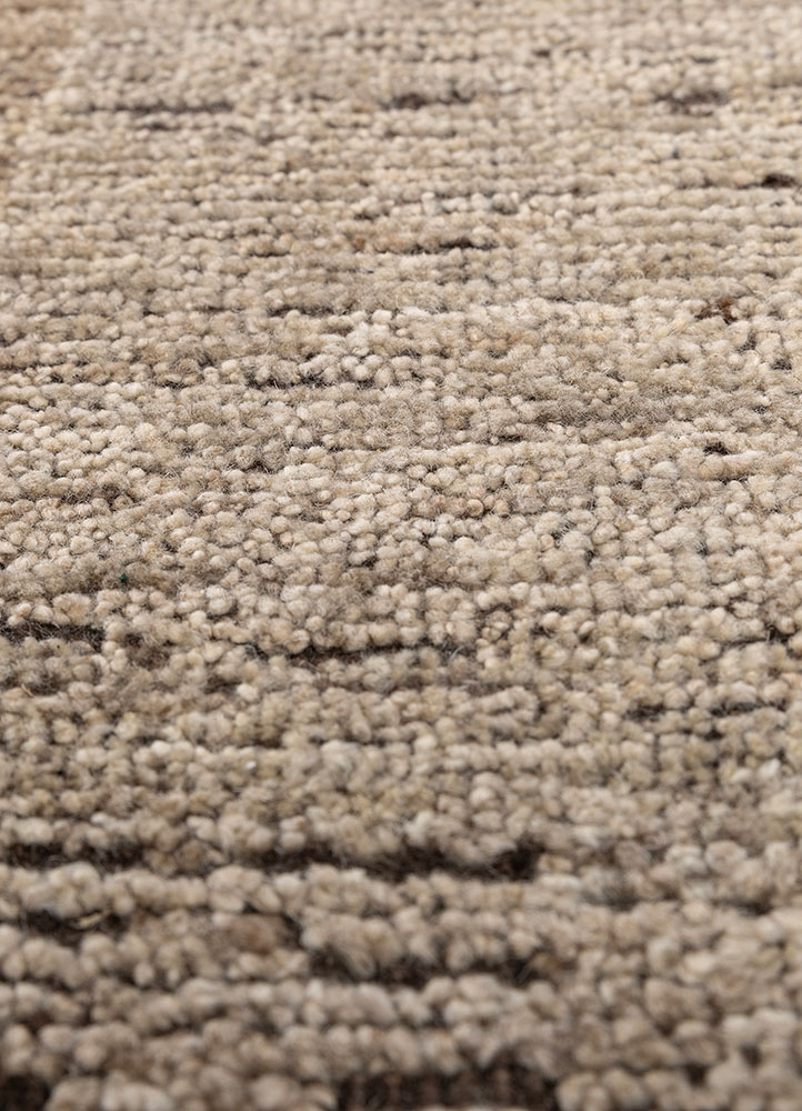 manifest beige and brown afghan wool hand knotted Rug - CloseUp