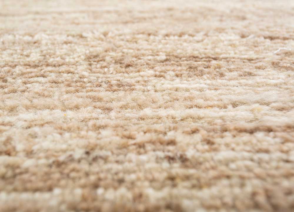manifest beige and brown afghan wool hand knotted Rug - CloseUp