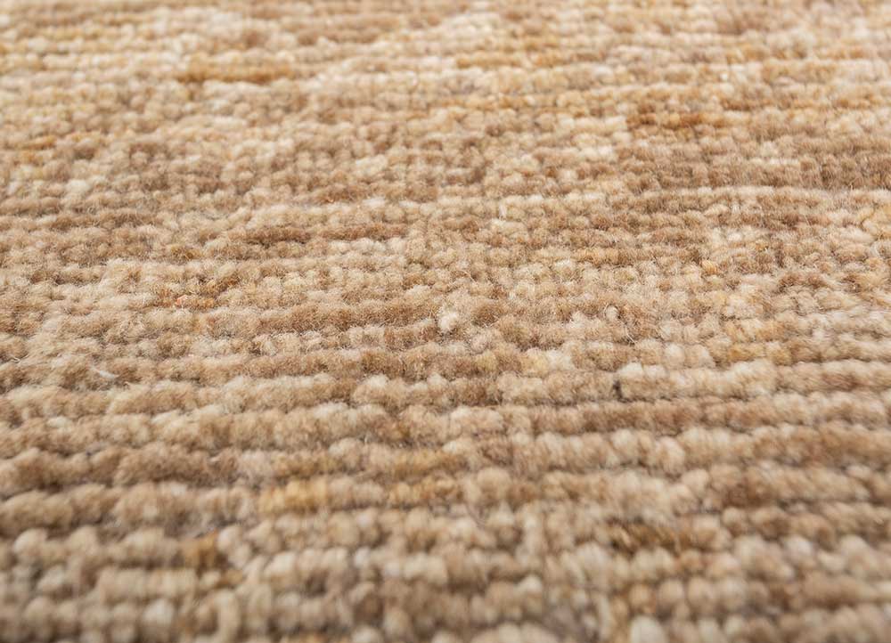 manifest beige and brown afghan wool hand knotted Rug - CloseUp