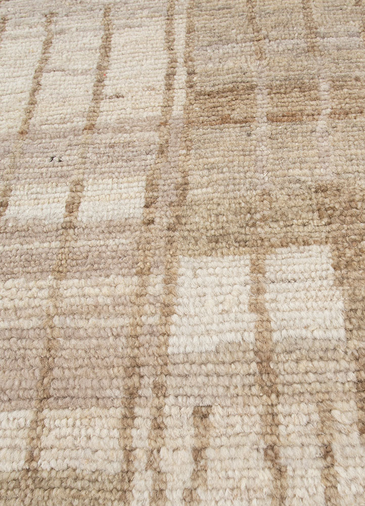 manifest beige and brown afghan wool hand knotted Rug - CloseUp