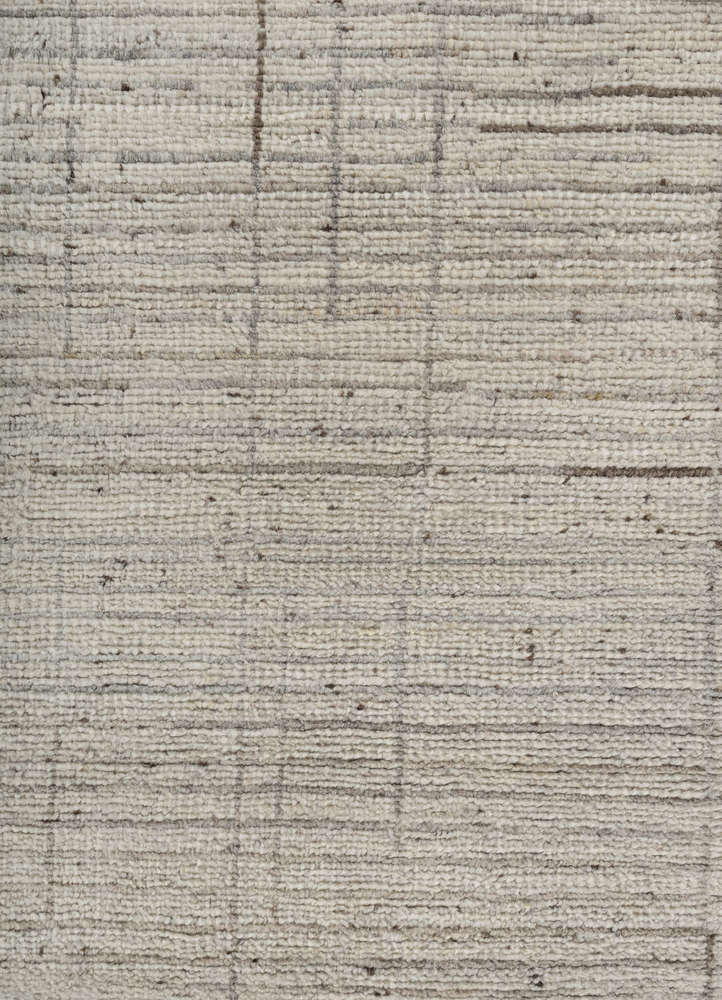 aprezo ivory wool hand knotted Rug - CloseUp