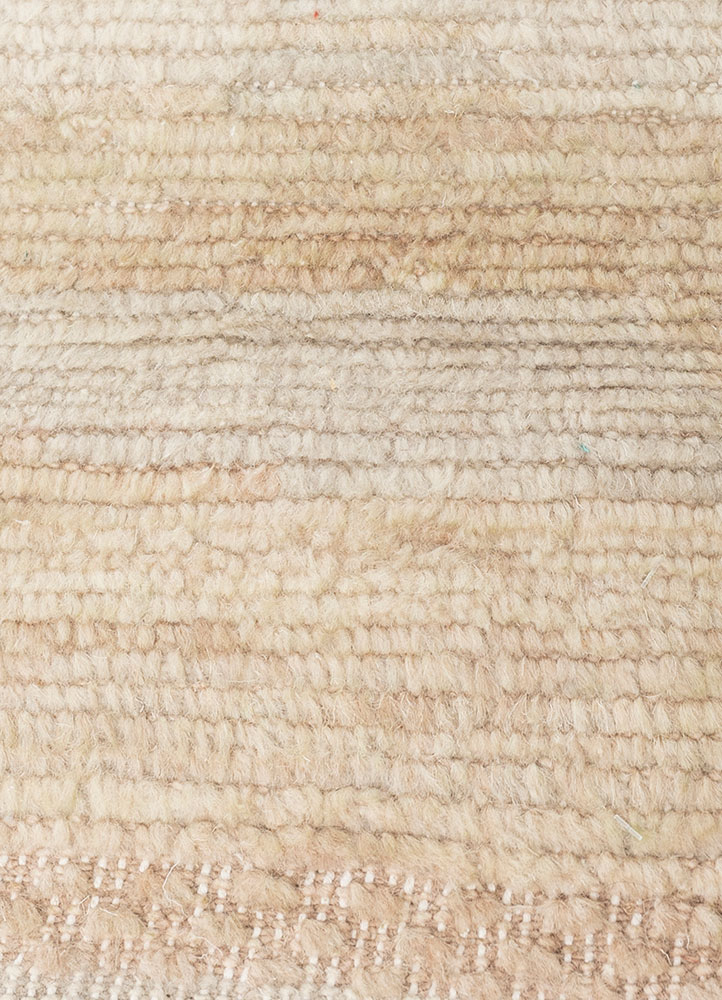 blythe beige and brown wool hand knotted Rug - CloseUp