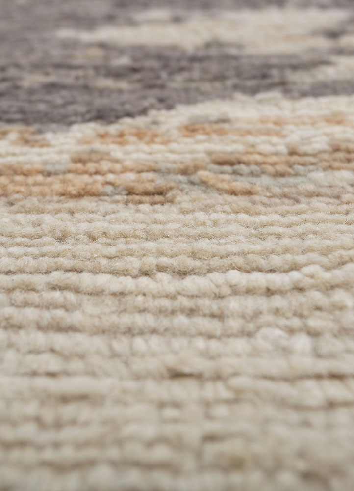 entropy blue wool hand knotted Rug - CloseUp