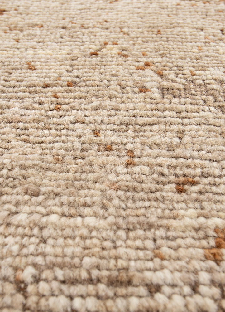 aprezo ivory wool hand knotted Rug - CloseUp