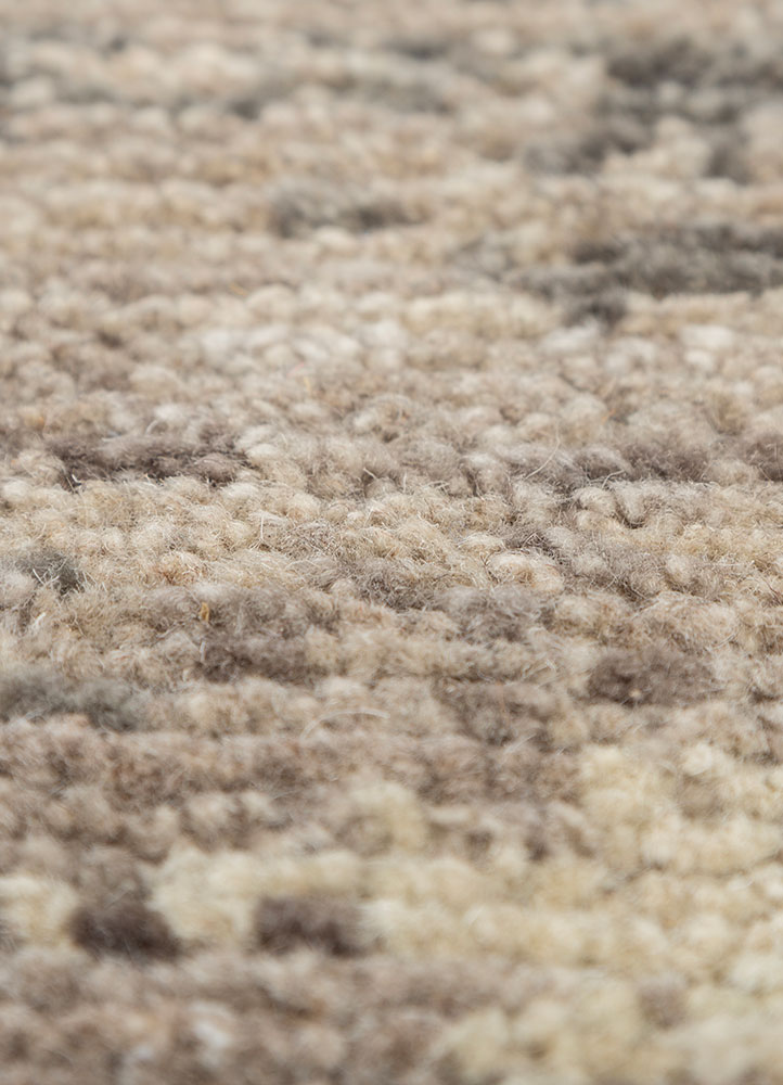 entropy beige and brown wool hand knotted Rug - CloseUp