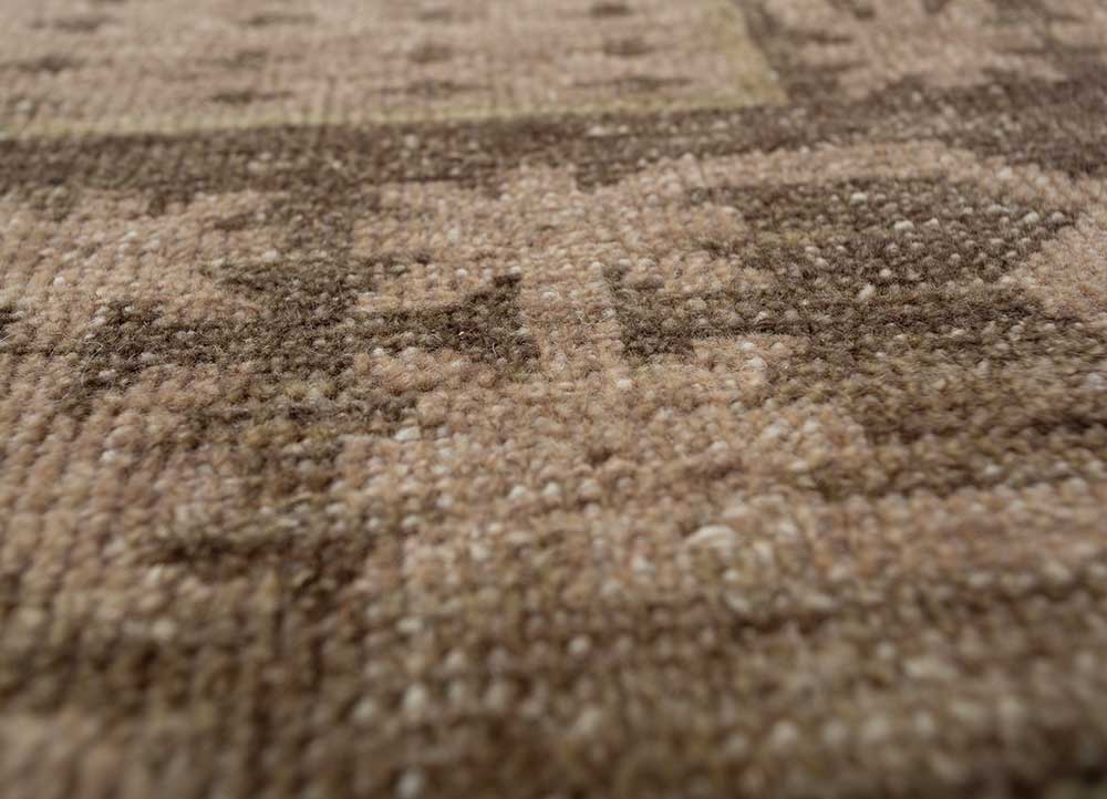 erbe green wool hand knotted Rug - CloseUp