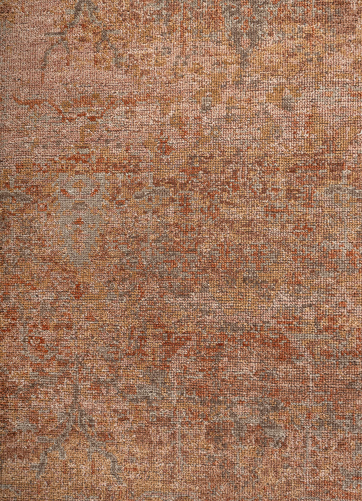 erbe beige and brown wool hand knotted Rug - CloseUp