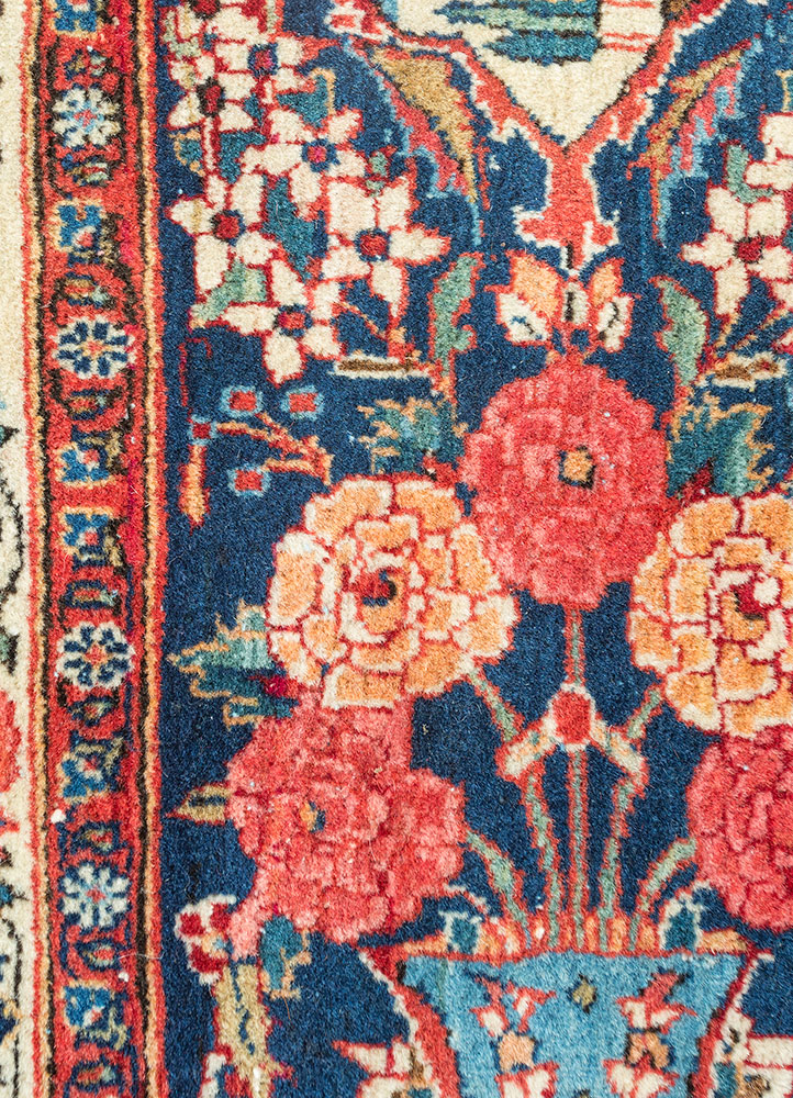aalam pink and purple wool hand knotted Rug - CloseUp