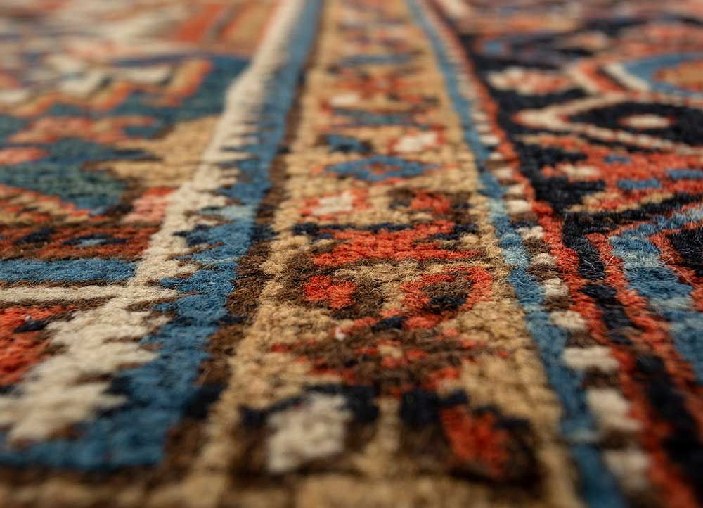 aalam gold wool hand knotted Rug - CloseUp