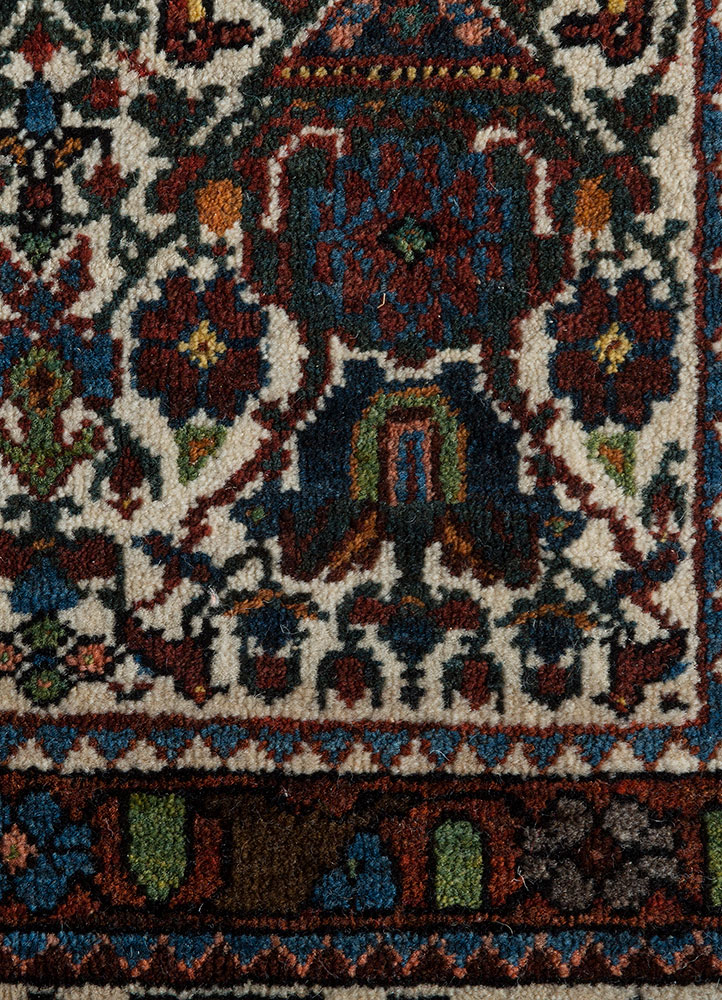 aalam blue wool hand knotted Rug - CloseUp