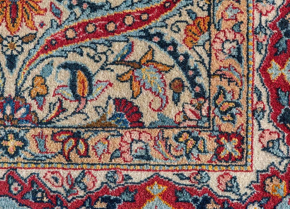 aalam multi wool hand knotted Rug - CloseUp