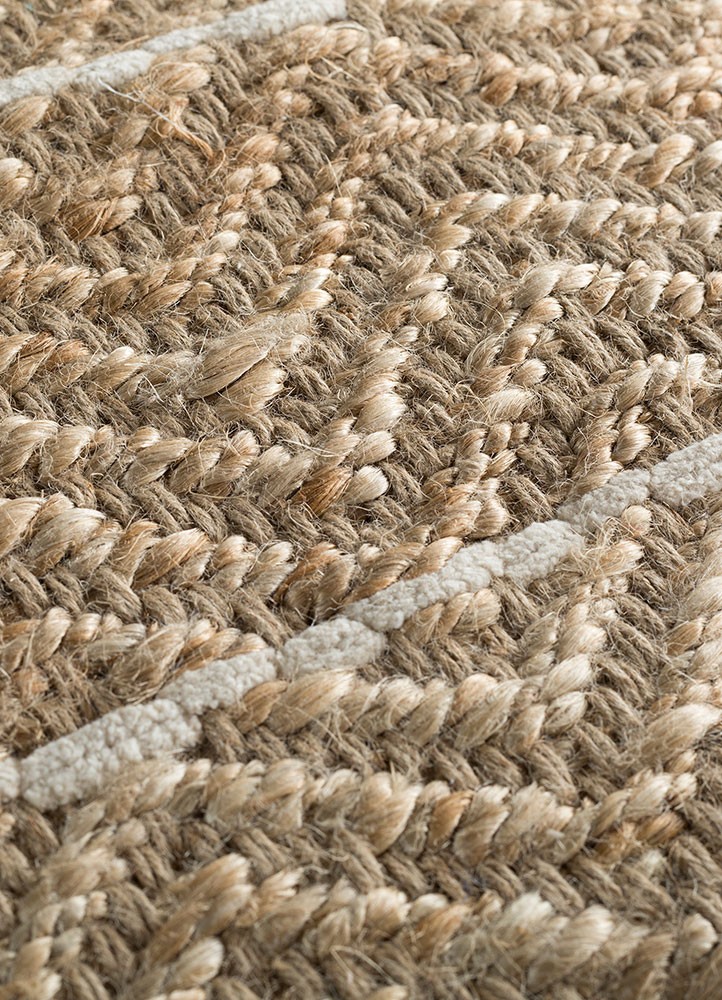 indusbar beige and brown jute and hemp flat weaves Rug - CloseUp