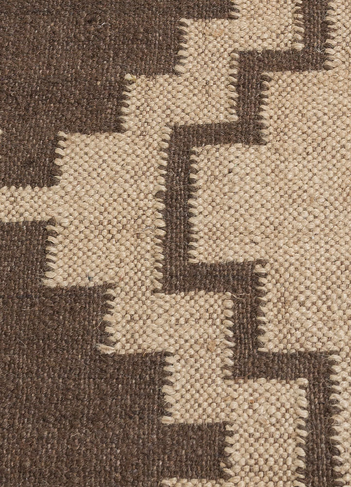 nomadic threads beige and brown jute and hemp flat weaves Rug - CloseUp
