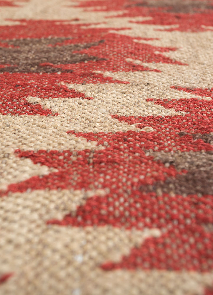 bedouin red and orange jute and hemp flat weaves Rug - CloseUp
