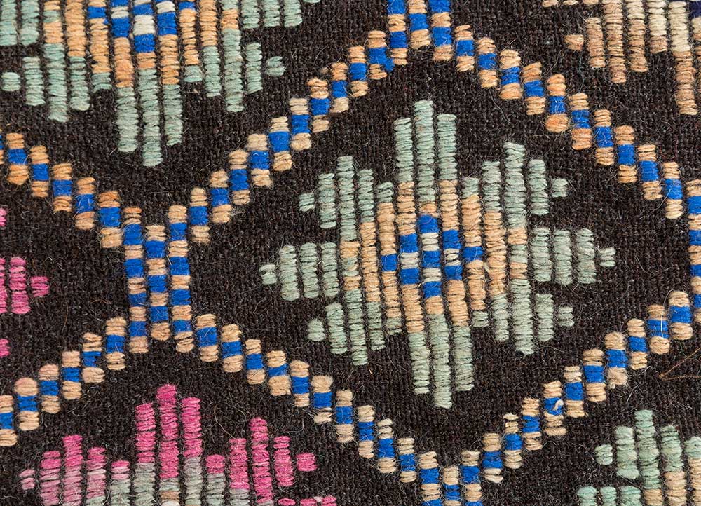 nuray beige and brown wool hand knotted Rug - CloseUp