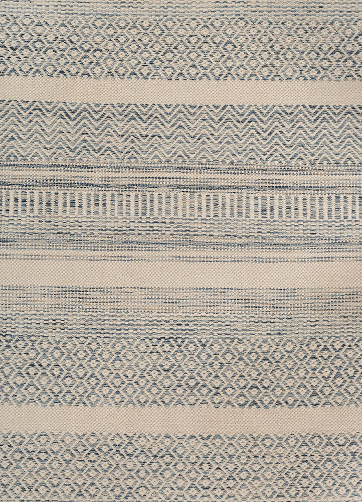 indusbar grey and black wool flat weaves Rug - CloseUp