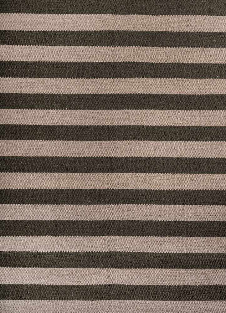 indusbar beige and brown wool flat weaves Rug - CloseUp