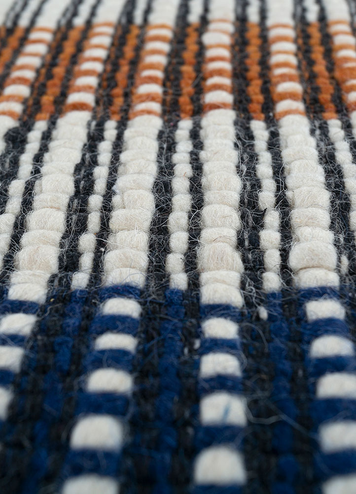 abrash ivory wool flat weaves Rug - CloseUp