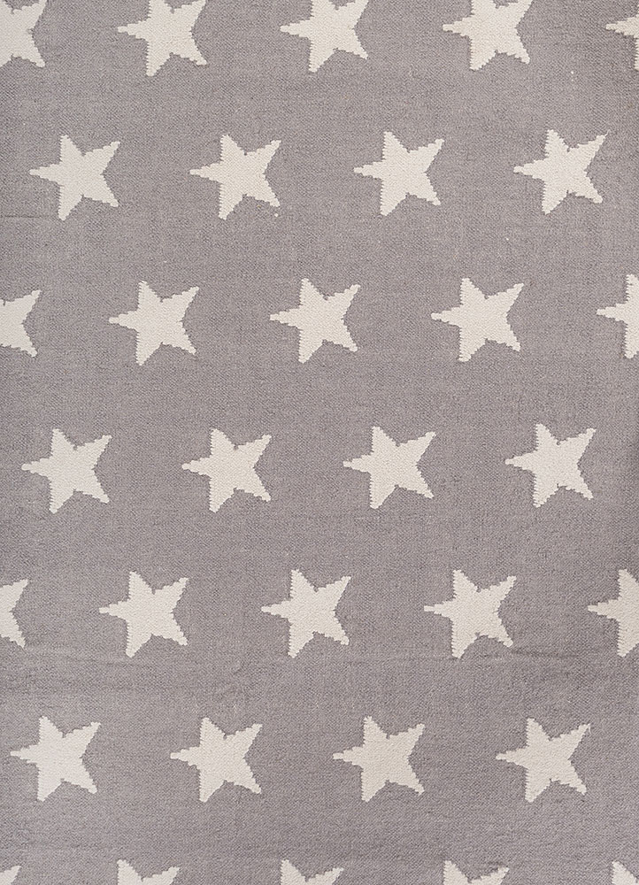 indusbar grey and black wool flat weaves Rug - CloseUp