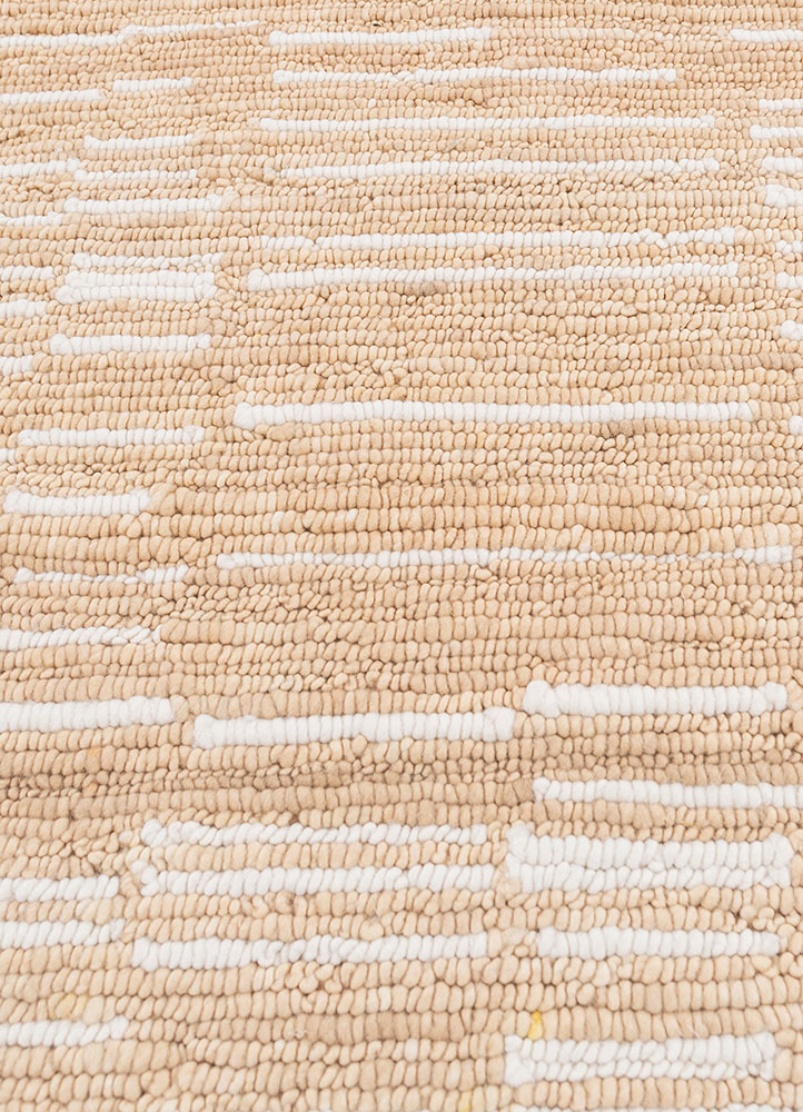 blythe beige and brown wool hand knotted Rug - CloseUp
