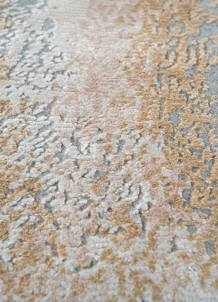 entropy grey and black wool and viscose hand knotted Rug - CloseUp