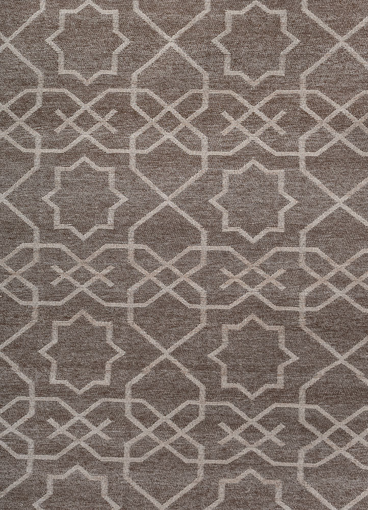 indusbar grey and black wool flat weaves Rug - CloseUp