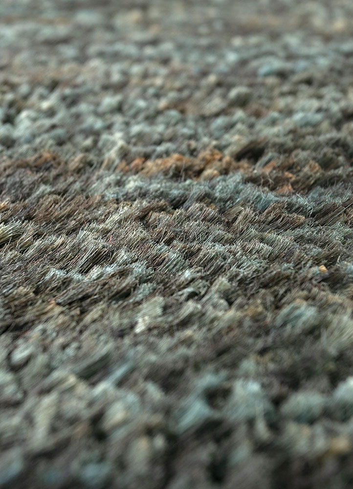 hula grey and black jute and hemp hand knotted Rug - CloseUp