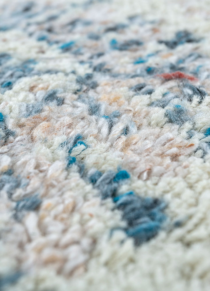 nuray blue polyester hand knotted Rug - CloseUp