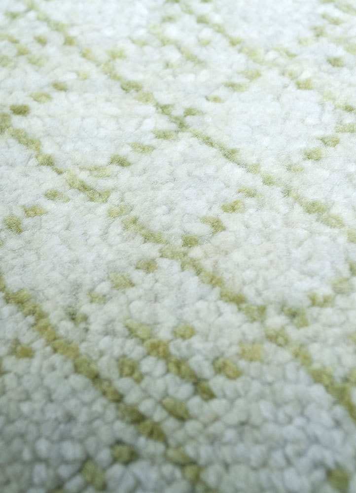 kairos green wool hand knotted Rug - CloseUp