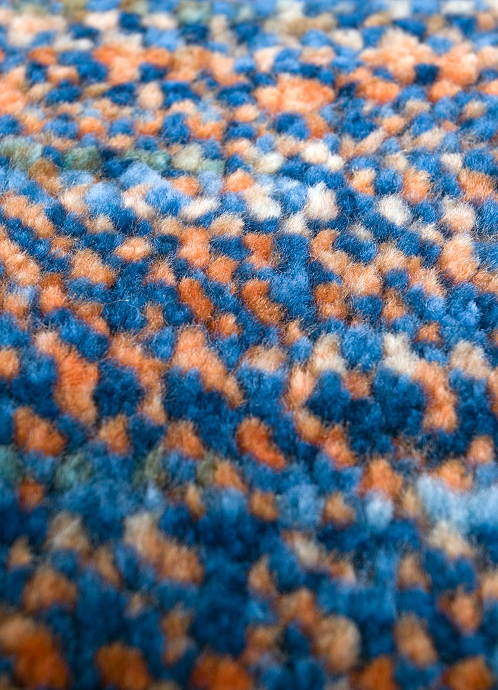 kairos blue wool hand knotted Rug - CloseUp