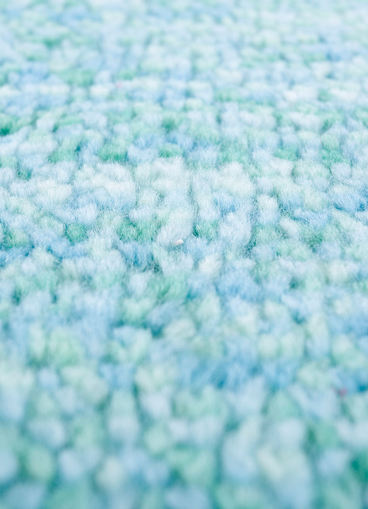 kairos blue wool hand knotted Rug - CloseUp