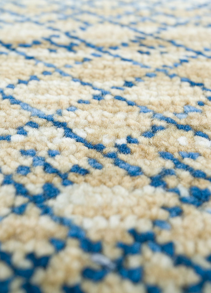 kairos blue wool hand knotted Rug - CloseUp
