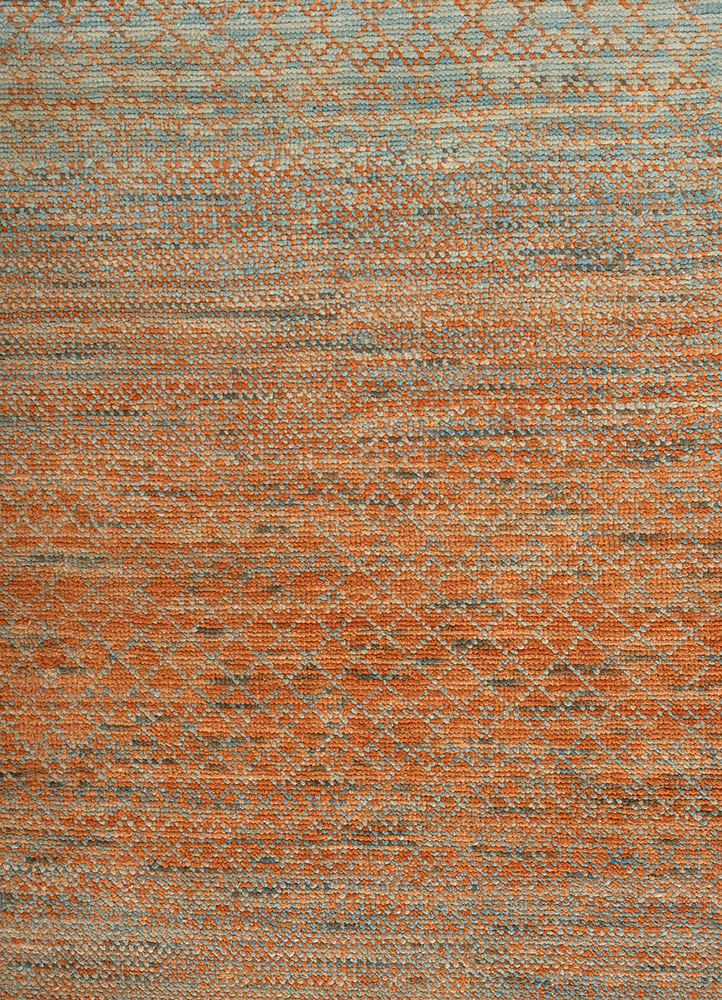 kairos blue wool hand knotted Rug - CloseUp