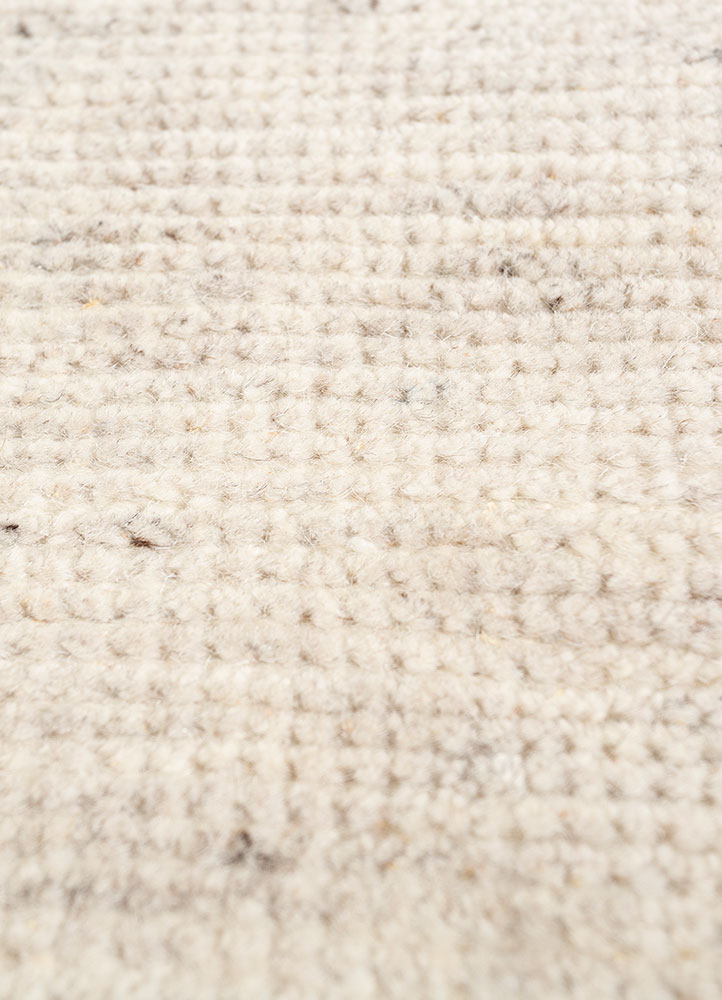 blythe beige and brown wool hand knotted Rug - CloseUp