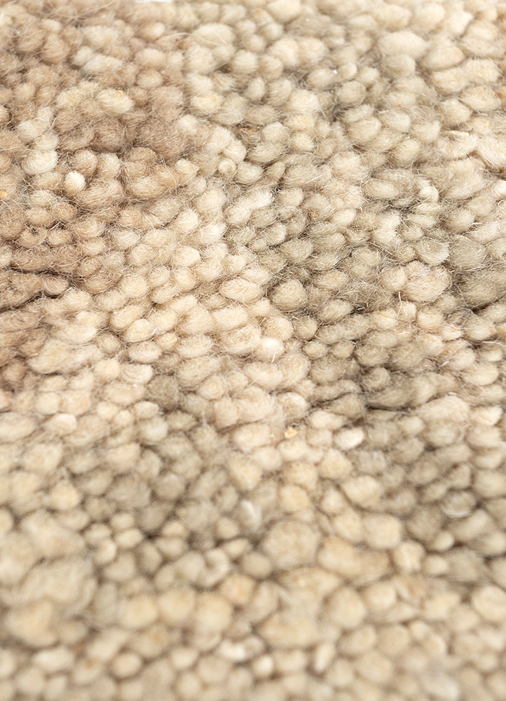 thyme beige and brown wool hand knotted Rug - CloseUp