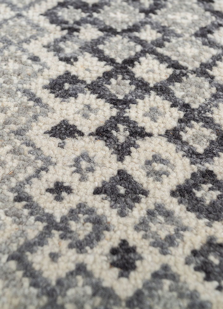 kairos blue wool hand knotted Rug - CloseUp