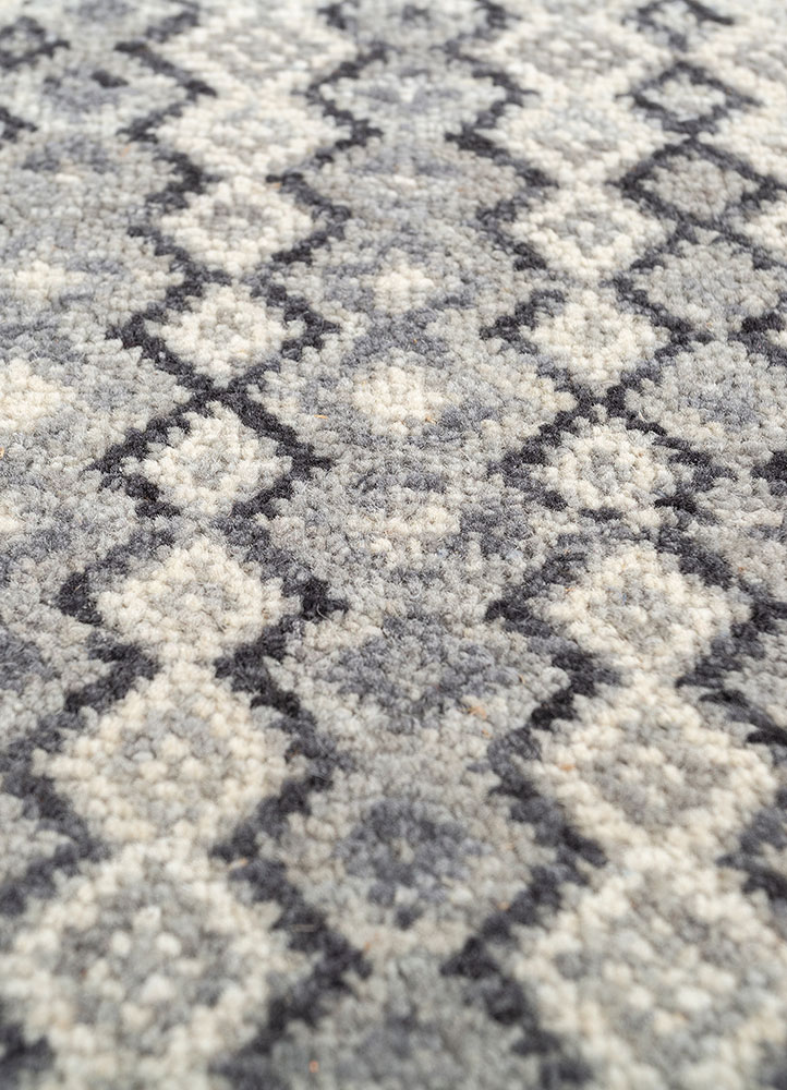 kairos blue wool hand knotted Rug - CloseUp