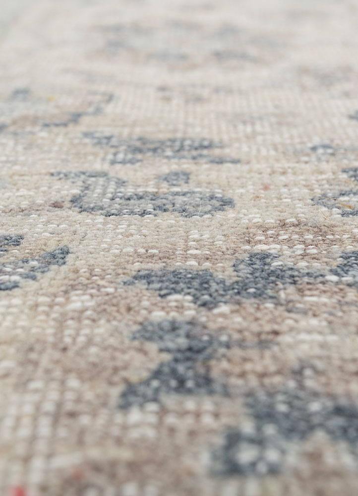 erbe blue wool hand knotted Rug - CloseUp