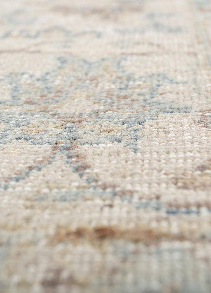 erbe blue wool hand knotted Rug - CloseUp