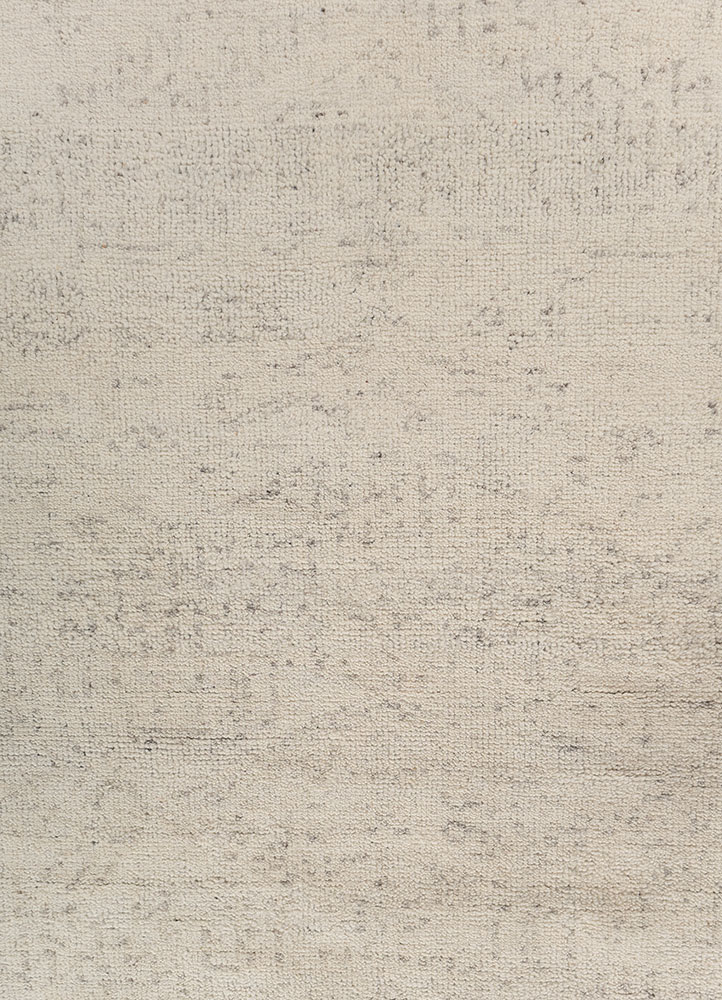 aprezo ivory wool hand knotted Rug - CloseUp