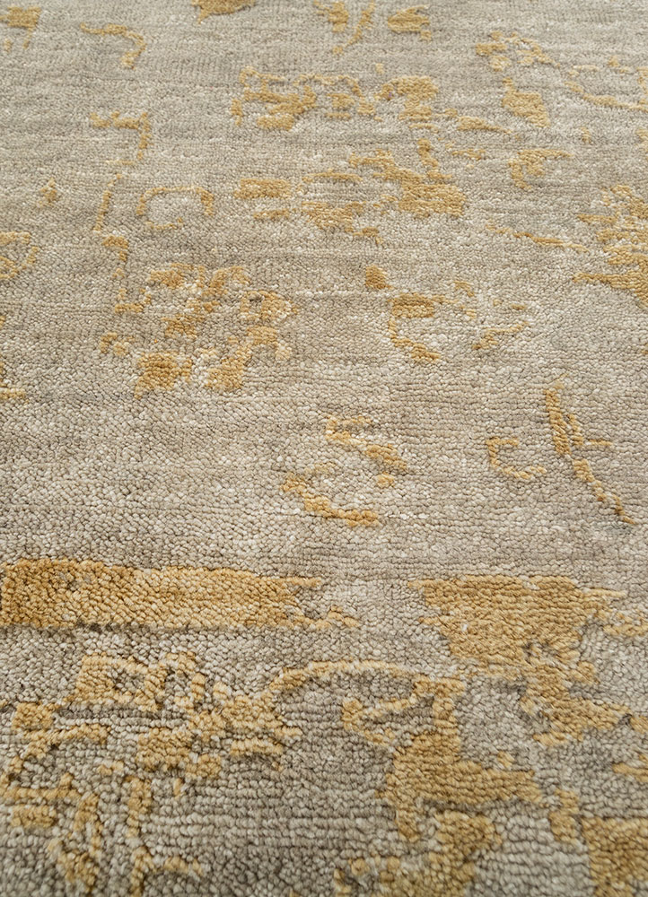 erbe blue wool hand knotted Rug - CloseUp