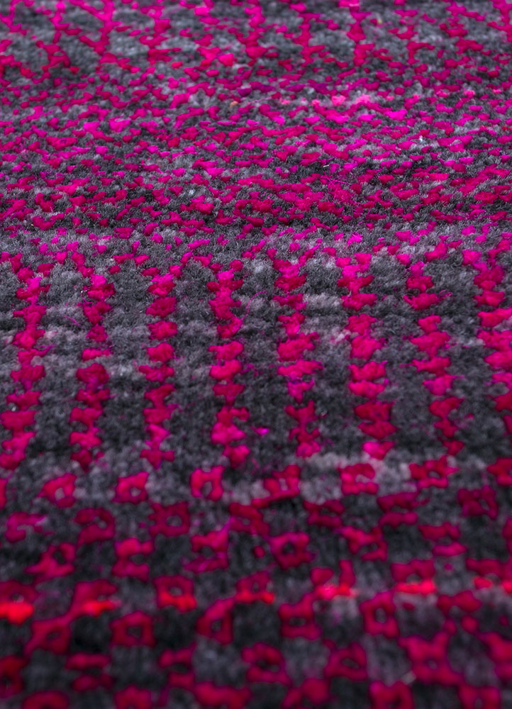 kairos pink and purple wool and silk hand knotted Rug - CloseUp