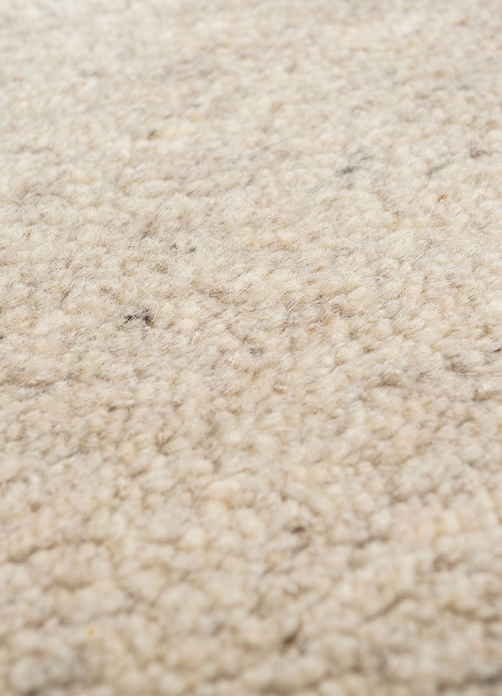 manifest beige and brown wool and silk hand knotted Rug - CloseUp