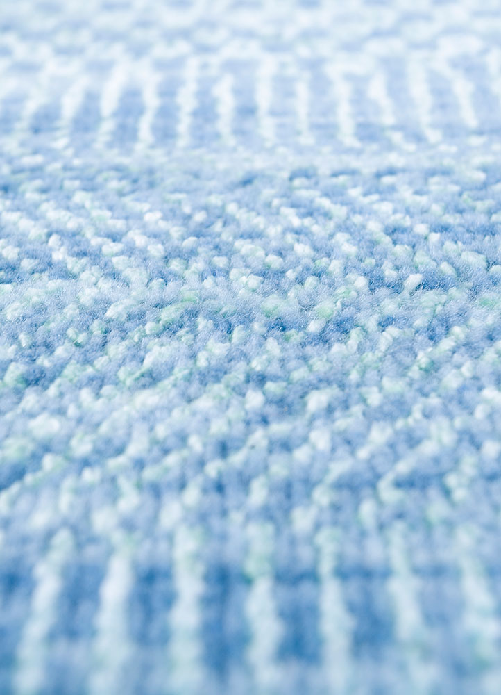kairos blue wool and viscose hand knotted Rug - CloseUp
