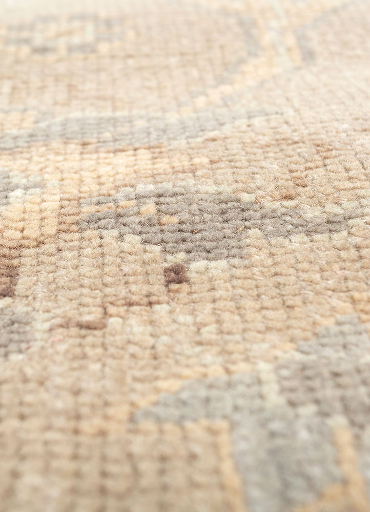 cyanna green wool and viscose hand knotted Rug - CloseUp